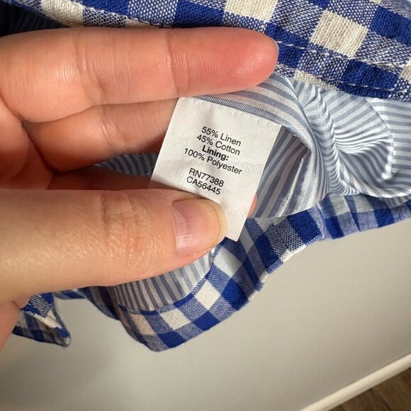 J. Crew blue and white gingham linen blend blazer jacket - Picture 4 of 5
